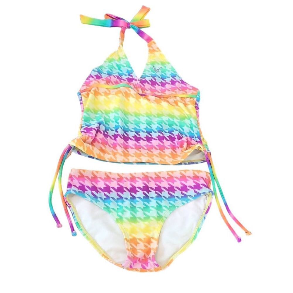 JUSTICE Colorful Houndshooth Bikini Size‎ 8